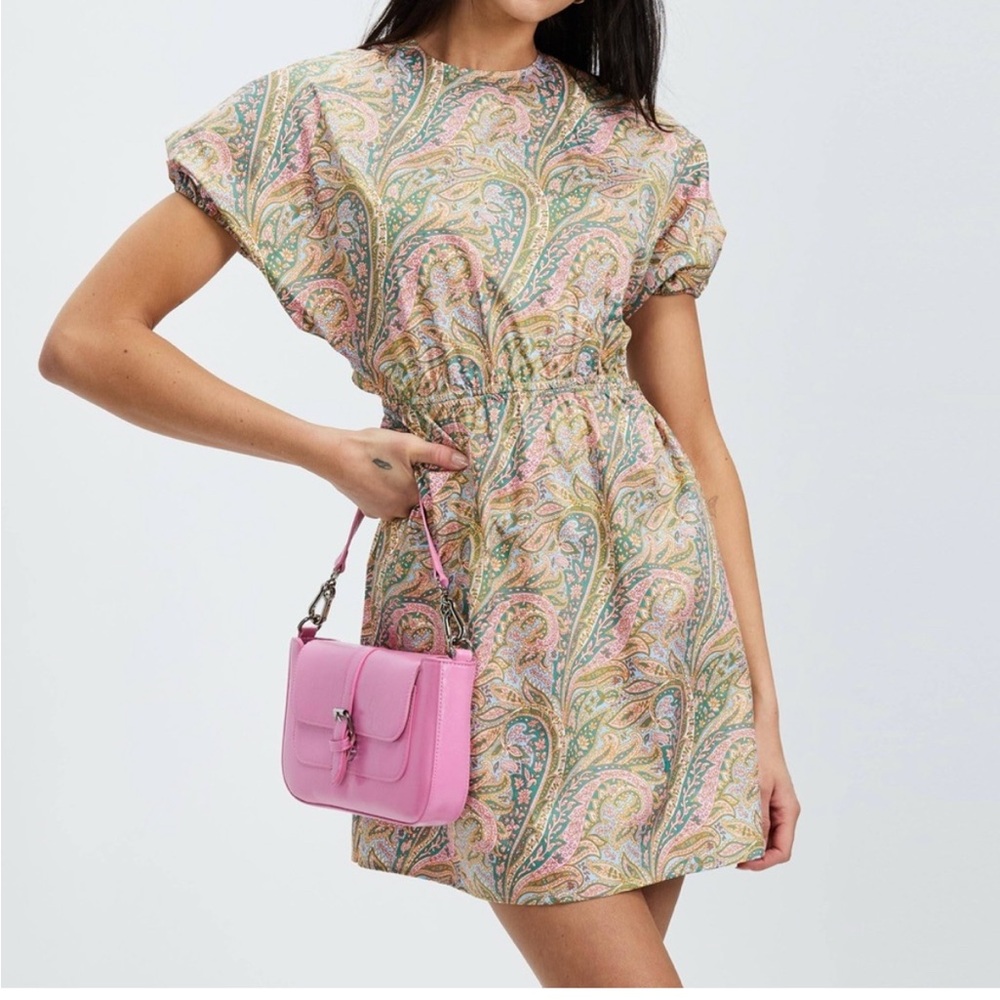 Suboo Lennon Mini Round Neck Backless Dress Small in Paisley